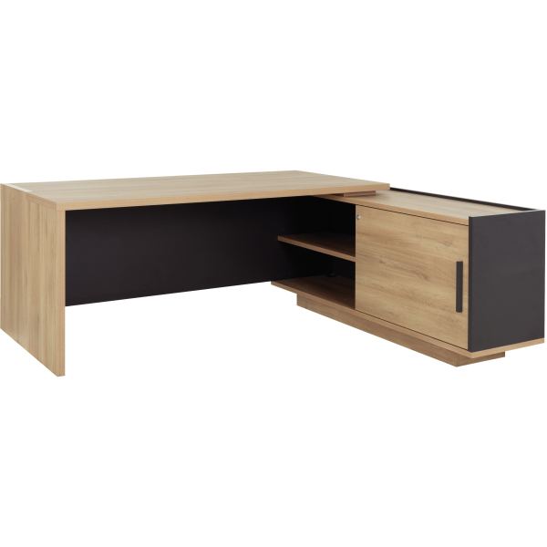 Bureau retour droite Brabant L180/198 xH75 xP90/180 cm avec ran, N.C — MOBILIER