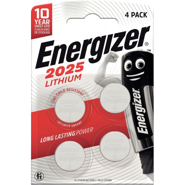 Blister de 4 piles lithium 3V CR2025 ENERGIZER, N.C — BUREAUTIQUE