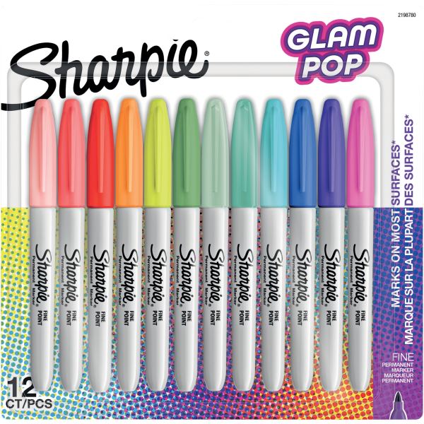 Blister de 12 marqueurs permanent Sharpie Glam Pop — ECRIRE ET CORRIGER