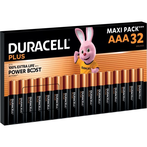 Boite 32 piles 1.5V PLUS POWERBOOST AAA / LR03 / MN2400, N.C — BUREAUTIQUE