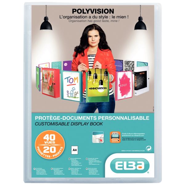 Oxford Protège-documents POLYVISION, 20 pochettes, incolore — Protèges-documents & chevalets de table
