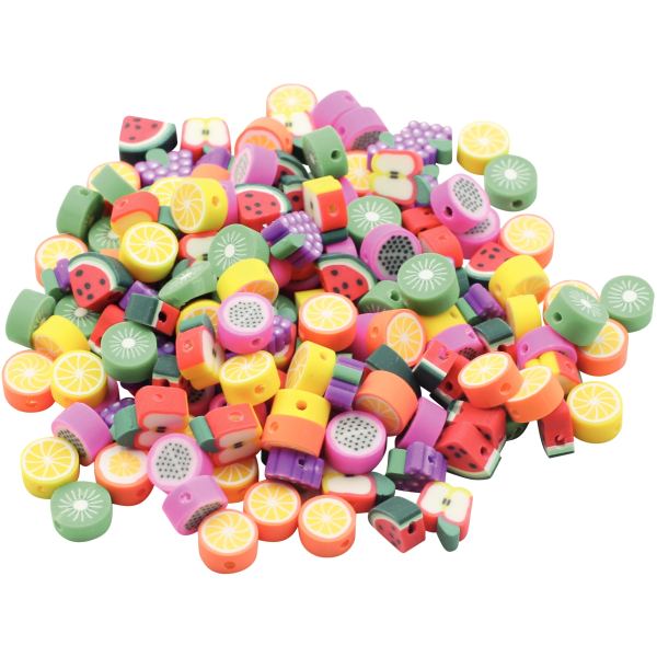 Sac de 300 perles en forme de fruit en pâte de polymère asso, N.C — TRAVAUX MANUELS