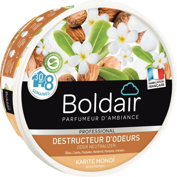 Boite gel destructeur d'odeurs BOLDAIR karité monoï — SERVICES GENERAUX