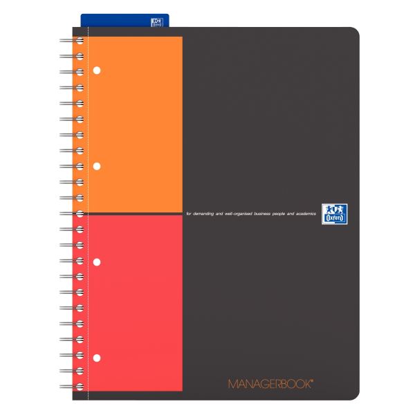 Cahier à reliure intégrale MANAGERBOOK format A4+ réglure pr, OXFORD INTERNATIONAL — CAHIERS ET DERIVES DE PAPIER