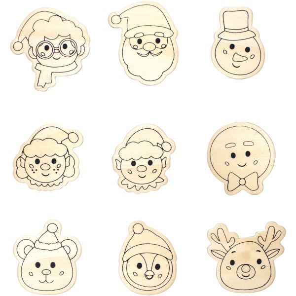 Lot de 9 magnets de Noël à décorer, N.C — TRAVAUX MANUELS