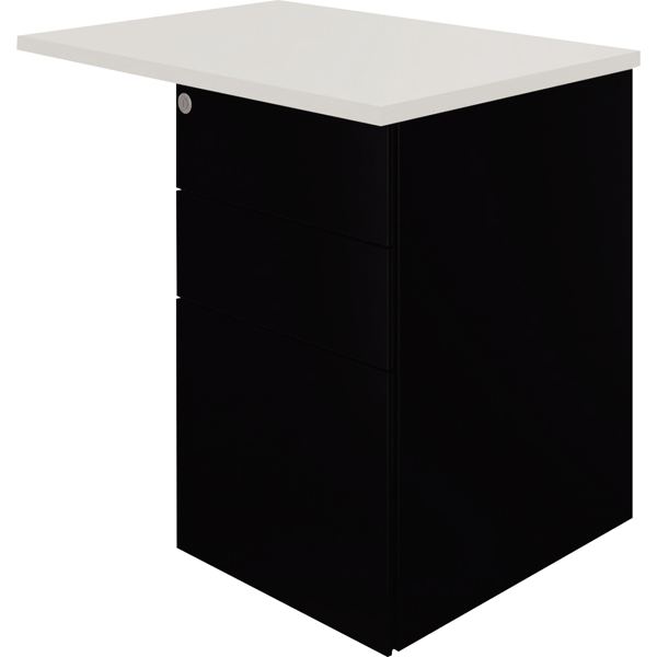 Retour sur caisson porteur 3 tiroirs Ambre plateau blanc/cor, N.C — MOBILIER