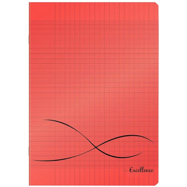 Piqûre 48 pages EXCELLENCE, format 24x32 cm, seyès, couverture polypropylène rouge — Non classé