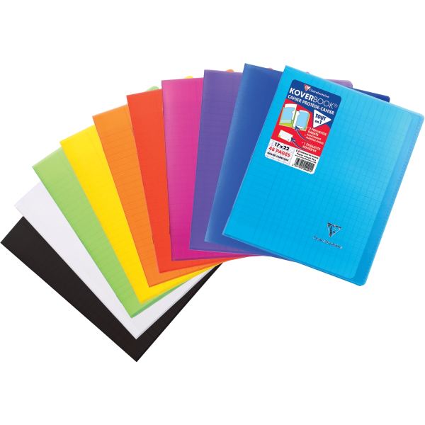 Piqûre 48 pages KOVERBOOK, format 17x22 cm, seyès 90g, couve, Clairefontaine — Cahiers francais