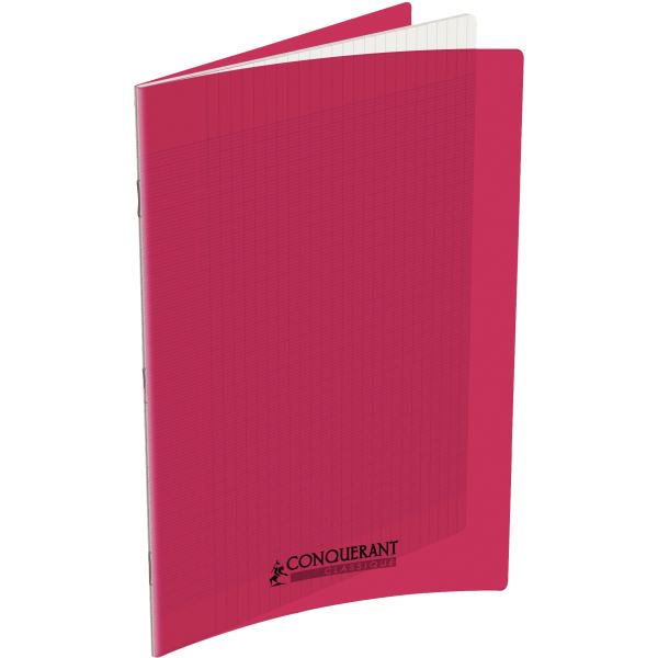 CONQUERANT CLASSIQUE Cahier 240 x 320 mm, Seyès, rose — Cahiers francais