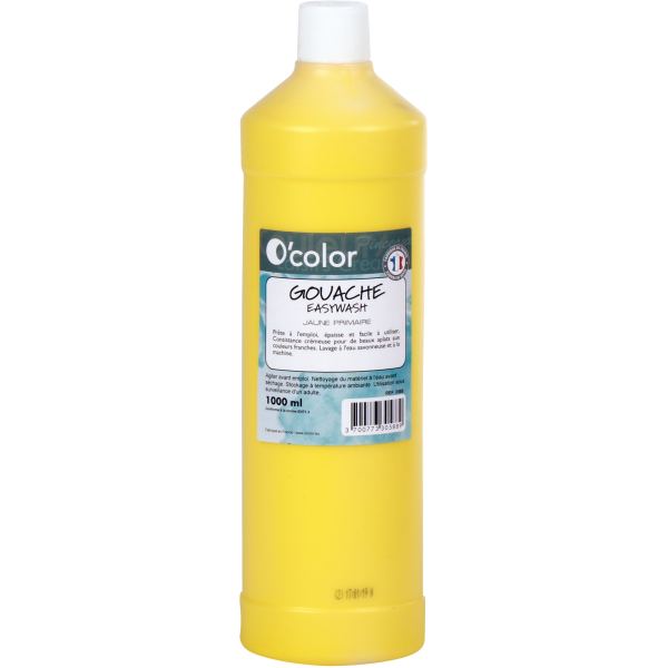 Flacon 1 L de gouache liquide économique O'COLOR coloris jau — DESSIN SCOLAIRE ET PROFESSIONNEL