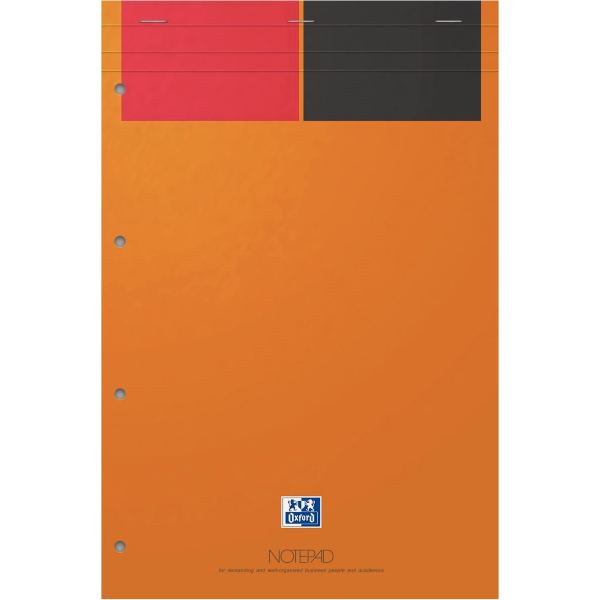 Bloc NOTEPAD 80 feuilles perforées, format A4+, ligné 6 mm,, OXFORD INTERNATIONAL — CAHIERS ET DERIVES DE PAPIER