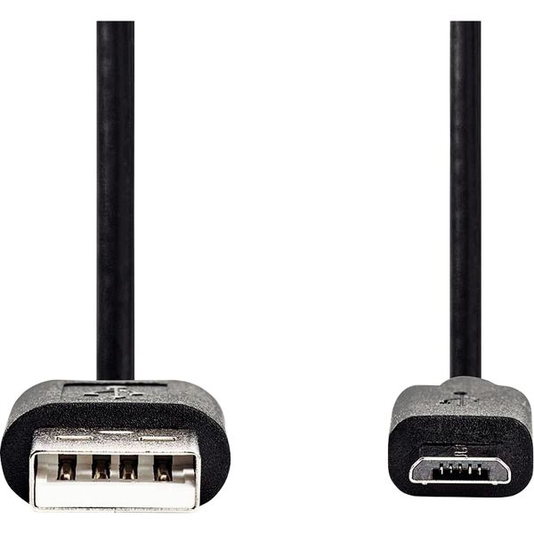 Cordon USB 2.0 type A vers type micro USB B 3m noir, N.C — INFORMATIQUE
