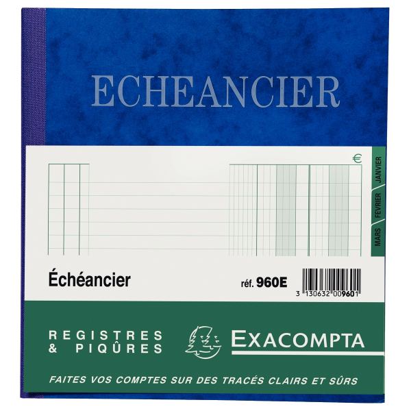 Piqûre échéancier de 72 pages format 21 x 19 cm, ELVE — Livres de comptes