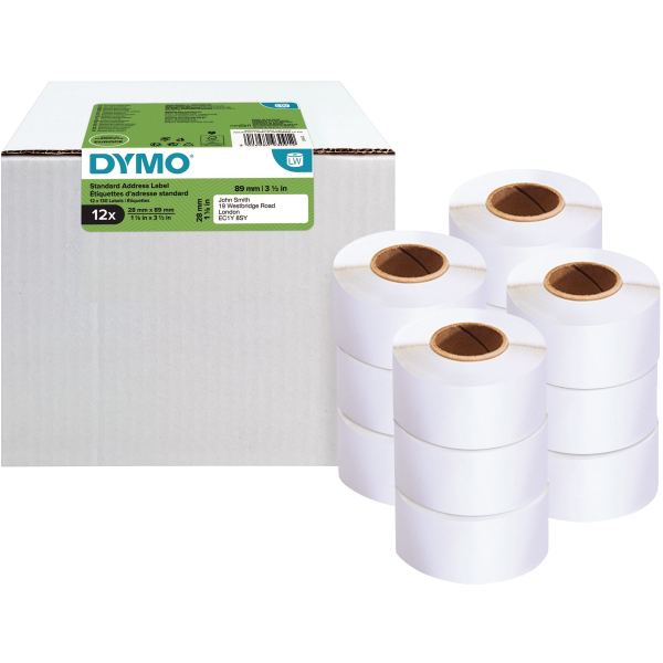 DYMO Étiquette d'adresse LabelWriter, 89 x 28 mm, blanc — Imprimantes d'étiquettes & consommables