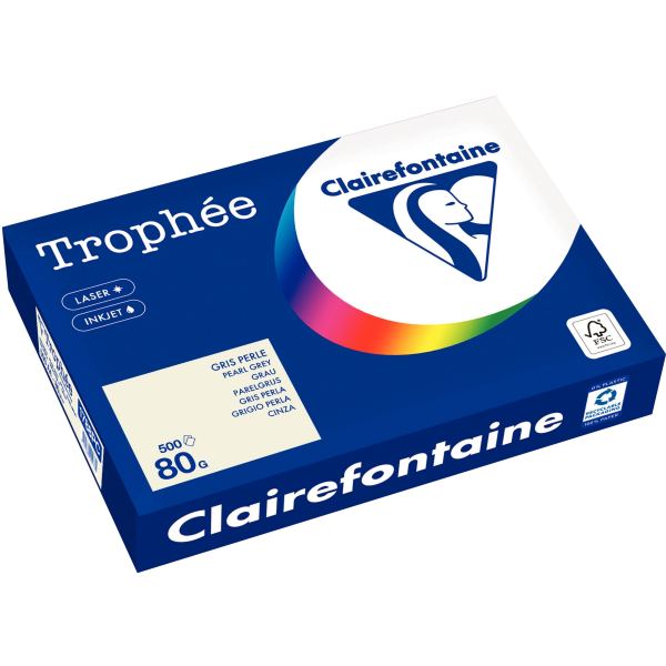 Ramette de 500 feuilles format A4 80g gris perle CLAIREFONTA, Clairefontaine — Papier copieur et imprimante