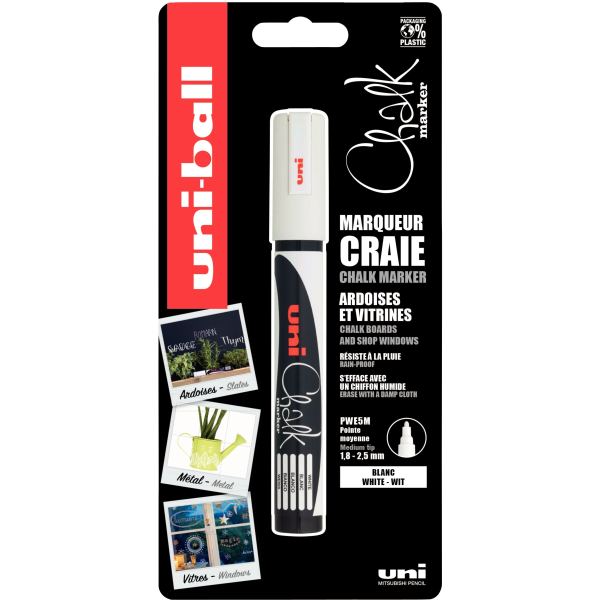 Blister de 1 marqueur craie Chalk pointe ogive blanc, POSCA — ECRIRE ET CORRIGER