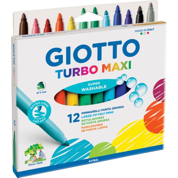 Lot de 10 pochettes de 12 feutres Turbo Maxi dont 1 gratuite, N.C — DESSIN SCOLAIRE ET PROFESSIONNEL