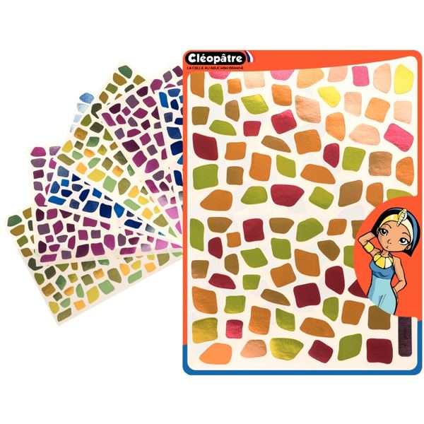 Pochette de 1 092 gommettes mosaïques métallisées assorties, N.C — TRAVAUX MANUELS