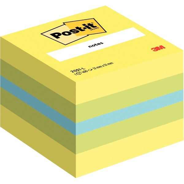 Post-it Bloc-note cube notes mini, 51 x 51 mm, multicolore — Notes adhésives & distributeurs