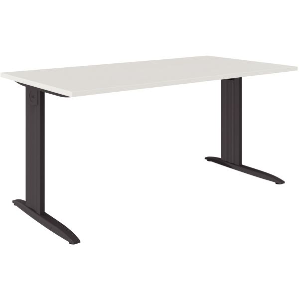Plan droit Onyx L..160 x P.80 x H73,5 cm plateau blanc /pièt, N.C — MOBILIER