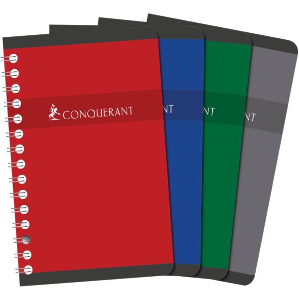 Carnet à reliure intégrale 180 pages CONQUERANT, format A6, quadrillé 5x5, papier 70g, CONQUERANT SEPT — CAHIERS ET DERIVES…