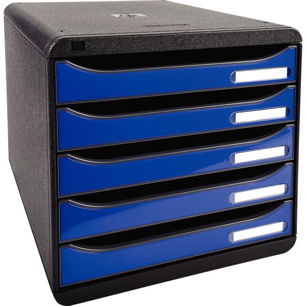 Module 5 tiroirs BIGBOX+ noir/bleu roi, N.C — EQUIPEMENT CLASSE ET BUREAU