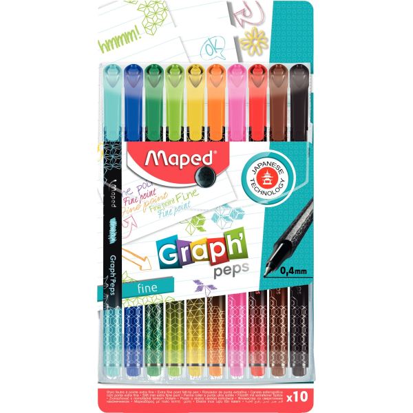 Pochette de 10 feutres GraphPeps assortis, N.C — ECRIRE ET CORRIGER