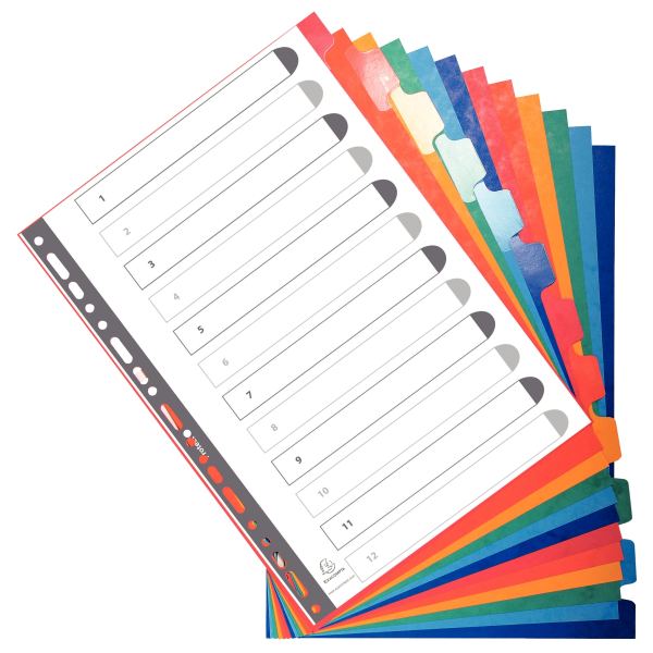 Jeu de 12 intercalaires réutilisables en carte lustrée, N.C — CLASSEMENT