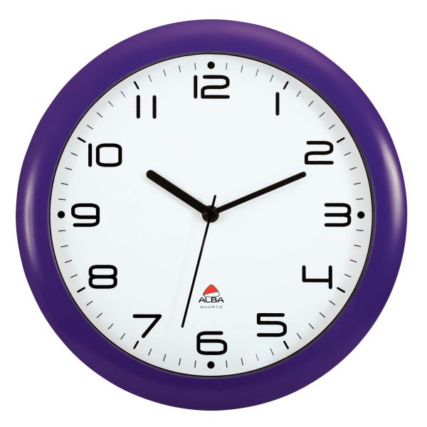 Horloge silencieuse diamètre 30 cm prune, N.C — EQUIPEMENT CLASSE ET BUREAU