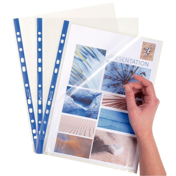 EXACOMPTA Pochette perforée Stop Doc, A4, PP, transparent — Chemises & pochettes transparentes