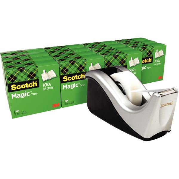 Lot de 16 rouleaux adhésifs Magic 19mmx33m et dévidoir — Non classé