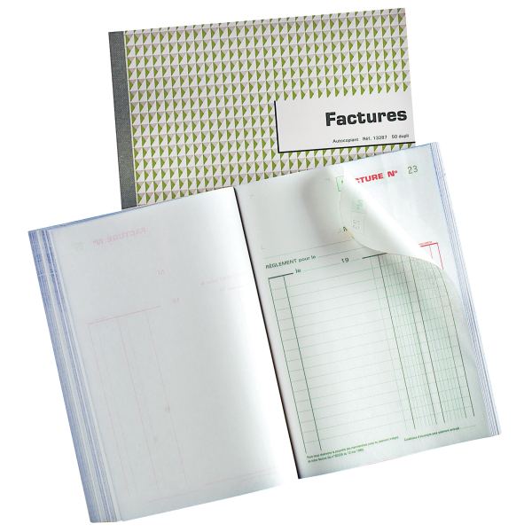 Manifold Factures NCR format 14,8 x 21 cm 50 triplicatas autocopiants, EXACOMPTA — Registres & manifolds