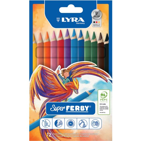 Étui de 12 crayons de couleur Super Ferby assortis — DESSIN SCOLAIRE ET PROFESSIONNEL