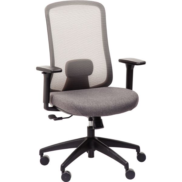 Siège Strarkle structure noire/assise et résille gris/carter et support dorsal noir, N.C — MOBILIER