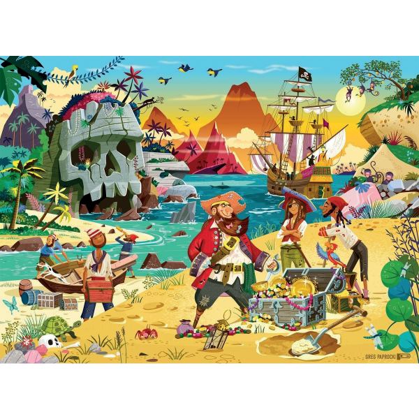 Puzzle XXL 100 pièces, le trésor des pirates, N.C — JEUX