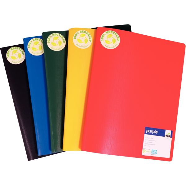 Protège-documents ECOGREEN en polypropylène opaque recyclé, 40 vues, coloris assortis — Non classé