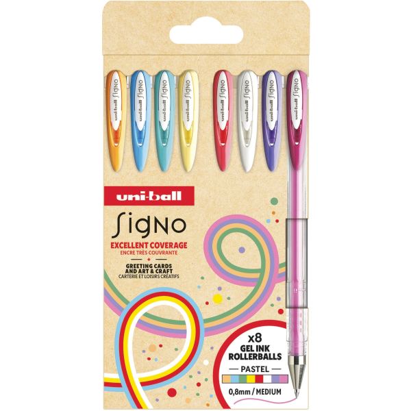 Pochette de 8 stylos gel Signo pastel, N.C — ECRIRE ET CORRIGER
