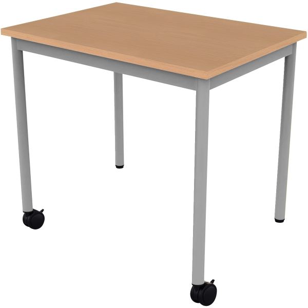 Table maternelle 60x60 cm 2 roulettes taille 2 alu, N.C — UNIVERS PETITE ENFANCE