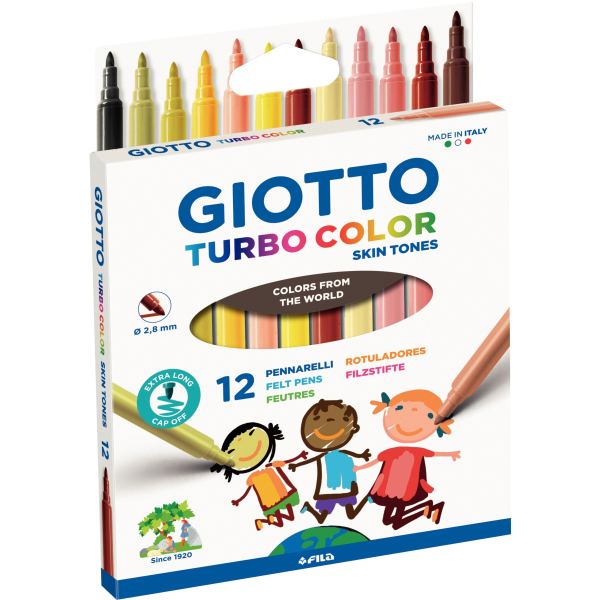 Étui de 12 feutres Turbo Color tons peaux, N.C — DESSIN SCOLAIRE ET PROFESSIONNEL
