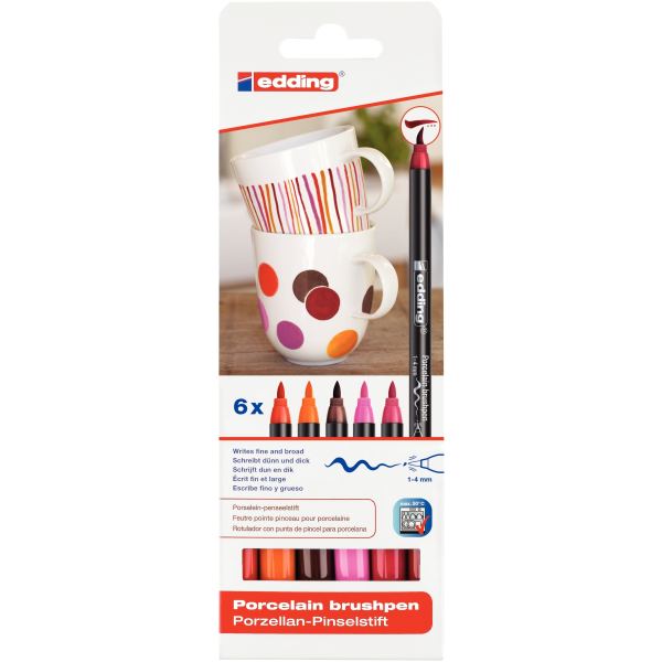 Pochette de 6 feutres porcelaine couleurs chaudes, N.C — DESSIN SCOLAIRE ET PROFESSIONNEL