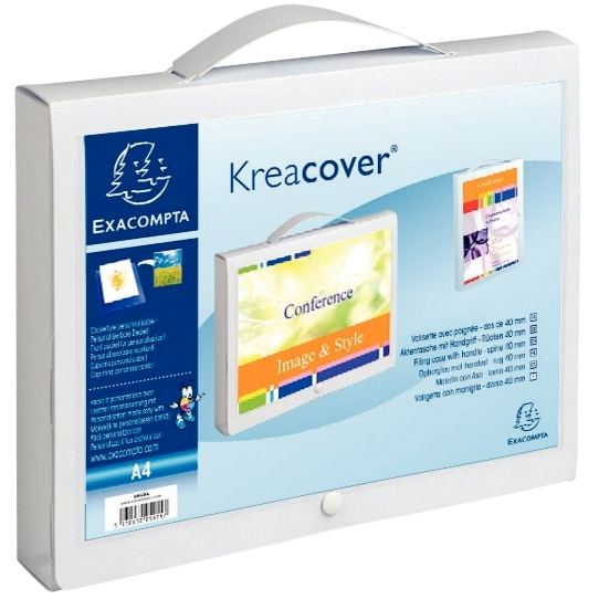 EXACOMPTA Boîte valisette avec poignée Kreacover, A4, PP — Chemises & trieurs