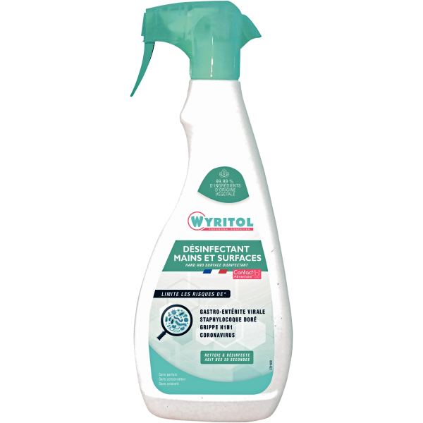 Spray 750 ml désinfectant mains et surfaces, WYRITOL — SERVICES GENERAUX