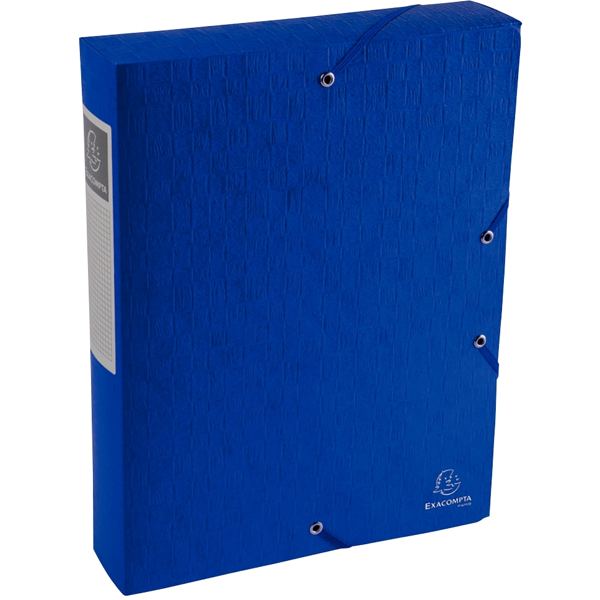 Boite de classement en carte lustrée SCOTTEN dos 6 cm, bleu, EXACOMPTA — Chemises & trieurs