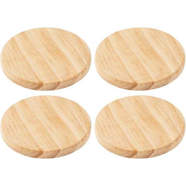 Lot de 4 dessous de verre en bois, diamètre 10,5 cm, N.C — TRAVAUX MANUELS