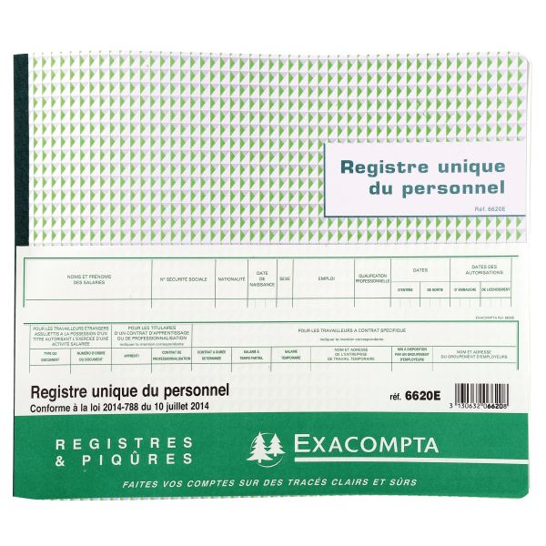 EXACOMPTA Piqûre "Registre unique du personnel" — Livres de comptes