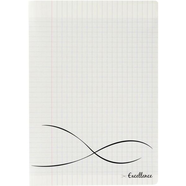 Piqûre 64 pages EXCELLENCE, format 17x22 cm, seyès 90g, couverture polypropylène incolore — CAHIERS ET DERIVES DE PAPIER