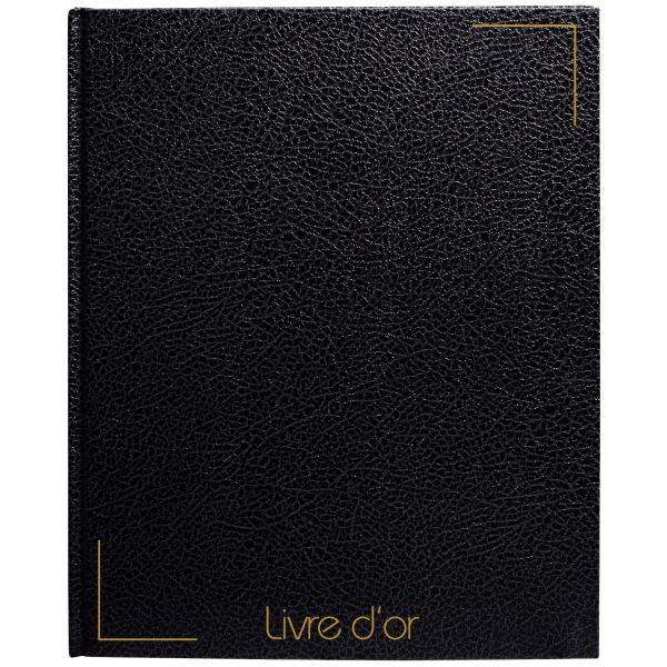 Livre d'or 128 pages, noir tranche or, N.C — CAHIERS ET DERIVES DE PAPIER