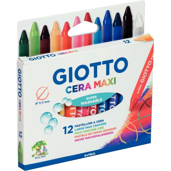 Étui de 12 craies cire Ceramaxi assortis, N.C — DESSIN SCOLAIRE ET PROFESSIONNEL