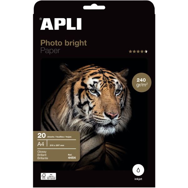 APLI Papier photo bright, A4, 240 g/m2, brillant — Papiers photos