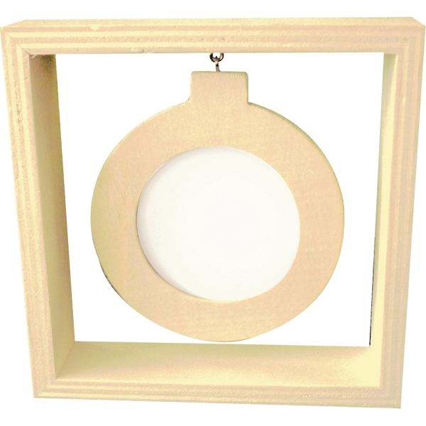 Cadre photo rond suspendu, en bois, N.C — TRAVAUX MANUELS